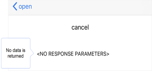 x-cancel callback returns no response parameters