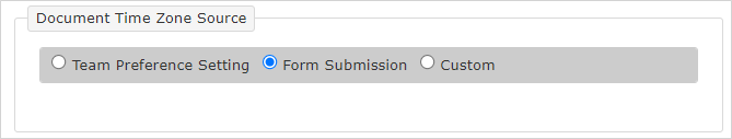 Timezone selector for the business card document type