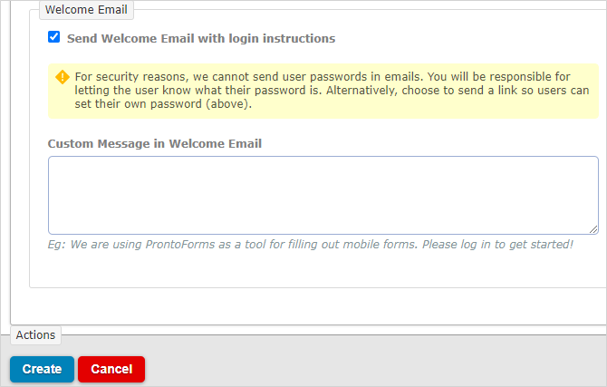 Choose to send a Welcome Email if "Set a Password Now" is enabled.