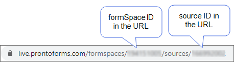 FormSpace and DataSource IDs in the URL