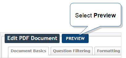 Edit document window that shows the "Preview" button