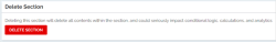 "Delete Section" in the section edit page