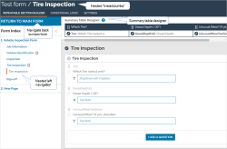 Display of the repeatable section builder