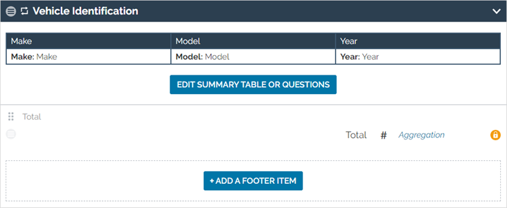 A footer added to a repeatable section