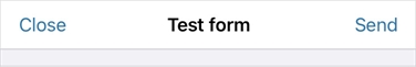 "Send" button for a form on the iOS app