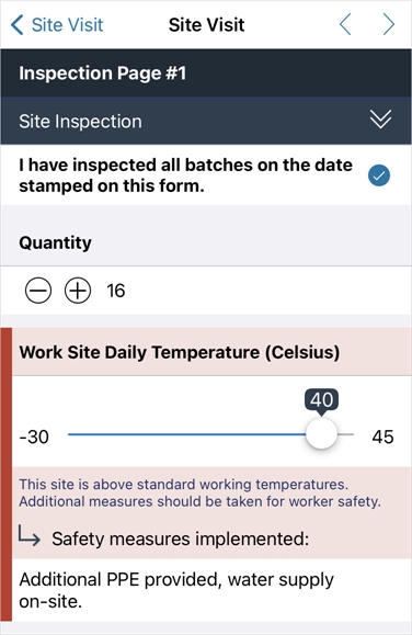 Example of a form question with Answer Exceptions and Additional Comments.