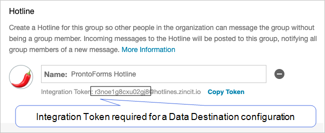 Shows how to find the Integration Token required for a Data Destination configuration