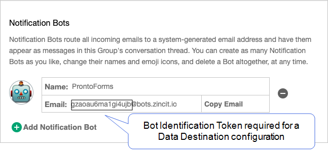 Shows how to find the Integration Token required for a Data Destination configuration