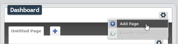 "Add a Page" dashboard setting
