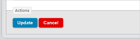 "Update" and "Cancel" actions