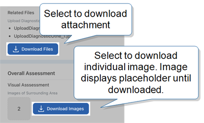 Buttons to Download Attachements